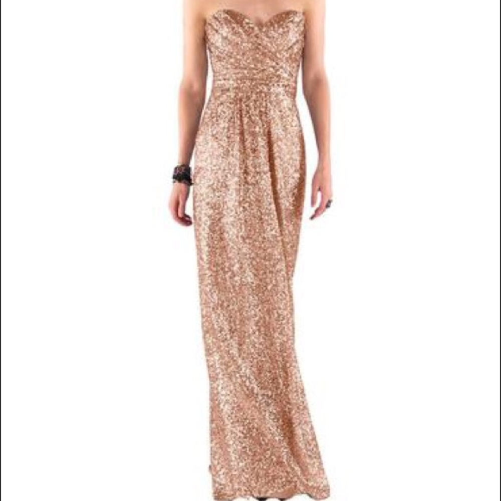 Sorella Vita Rose Gold Sequined Bridesmaid Dress